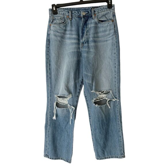 Blank NYC In Over It Ribcage High Rise Distressed Ripped Cropped Jeans Size 27 - Picture 3 of 11